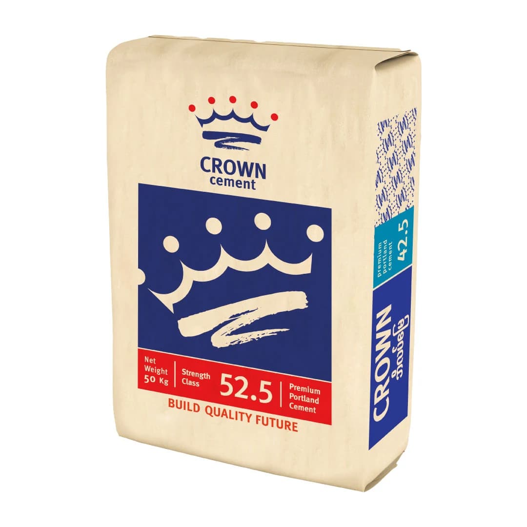 Crown Cement 52.5 premium Portland cement 50 kg bag produced by KTK